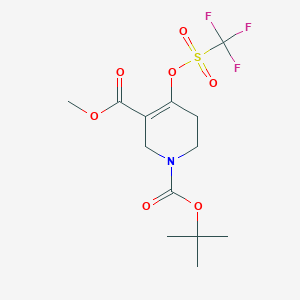 molecular formula C13H18F3NO7S B8795390 1-tert-Butyl 3-methyl 4-(((trifluoromethyl)sulfonyl)oxy)-5,6-dihydropyridine-1,3(2H)-dicarboxylate 
