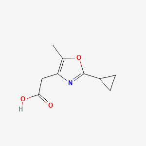 molecular formula C9H11NO3 B8795423 2-(2-Cyclopropyl-5-methyloxazol-4-yl)acetic acid 