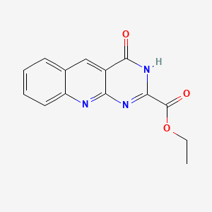 molecular formula C14H11N3O3 B8795617 Ethyl 3,4-dihydro-4-oxopyrimido(4,5-b)quinoline-2-carboxylate CAS No. 55149-04-7