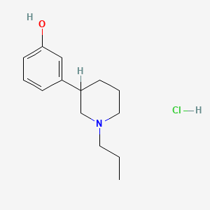 molecular formula C14H22ClNO B8796124 Phenol, 3-(1-propyl-3-piperidinyl)-, hydrochloride CAS No. 79054-96-9