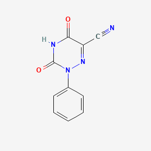 molecular formula C10H6N4O2 B8796175 1,2,4-Triazine-6-carbonitrile, 2,3,4,5-tetrahydro-3,5-dioxo-2-phenyl- 