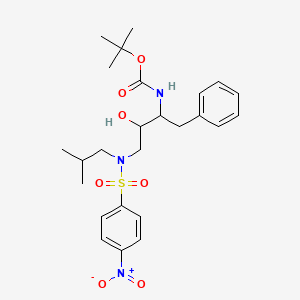 molecular formula C25H35N3O7S B8796186 tert-butyl N-[(2S,3R)-3-hydroxy-4-[2-methylpropyl-(4-nitrophenyl)sulfonylamino]-1-phenylbutan-2-yl]carbamate 