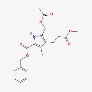 Benzyl 5-[(acetyloxy)methyl]-4-(3-methoxy-3-oxopropyl)-3-methyl-1H-pyrrole-2-carboxylate