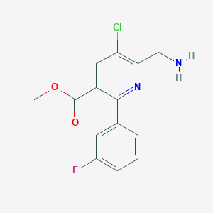 Methyl 6-(aminomethyl)-5-chloro-2-(3-fluorophenyl)nicotinate