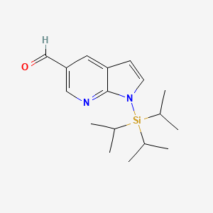 molecular formula C17H26N2OSi B8797078 1H-Pyrrolo[2,3-B]pyridine-5-carboxaldehyde, 1-[tris(1-methylethyl)silyl]- CAS No. 916259-49-9