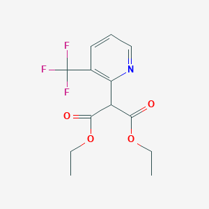 molecular formula C13H14F3NO4 B8797326 Diethyl 2-(3-(trifluoromethyl)pyridin-2-yl)malonate 