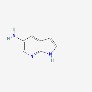 molecular formula C11H15N3 B8797413 1H-Pyrrolo[2,3-b]pyridin-5-amine, 2-(1,1-dimethylethyl)- 