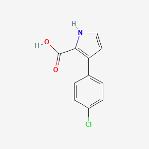 molecular formula C11H8ClNO2 B8797422 3-(4-Chlorophenyl)-1H-pyrrole-2-carboxylic acid 