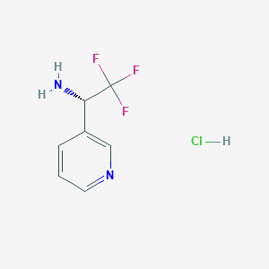 molecular formula C7H8ClF3N2 B8797426 (S)-2,2,2-Trifluoro-1-(pyridin-3-YL)ethanamine hydrochloride 