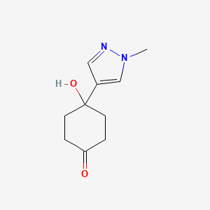 molecular formula C10H14N2O2 B8797457 4-Hydroxy-4-(1-methyl-1H-pyrazol-4-yl)cyclohexan-1-one 