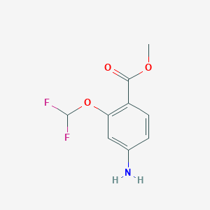 molecular formula C9H9F2NO3 B8797579 Methyl 4-amino-2-(difluoromethoxy)benzoate 