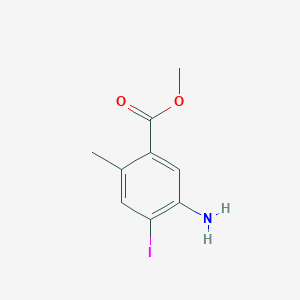 molecular formula C9H10INO2 B8797702 Methyl 5-amino-4-iodo-2-methylbenzoate 