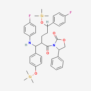 3-{5-(4-Fluorophenyl)-2-[(4-fluorophenylamino)-(4-trimethylsilanyloxy-phenyl)methyl]-5-trimethylsilanyloxypentanoyl}-4-phenyloxazolidin-2-one