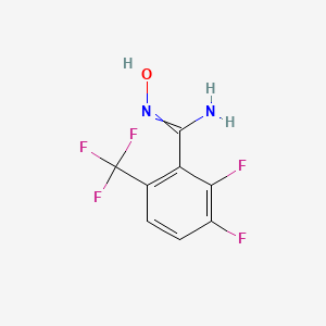 molecular formula C8H5F5N2O B8797820 2,3-Difluoro-N-hydroxy-6-(trifluoromethyl)benzimidamide 