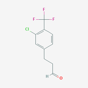 molecular formula C10H8ClF3O B8797831 Benzenepropanal, 3-chloro-4-(trifluoromethyl)- (or 3-(3-Chloro-4-trifluoromethylphenyl)propionaldehyde ) 