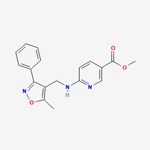 molecular formula C18H17N3O3 B8797853 Methyl 6-(((5-methyl-3-phenylisoxazol-4-yl)methyl)amino)nicotinate 