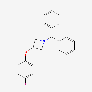 molecular formula C22H20FNO B8798262 1-Benzhydryl-3-(4-fluorophenoxy)azetidine CAS No. 63843-76-5
