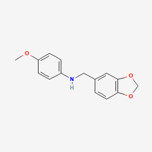 molecular formula C15H15NO3 B8798286 N-(1,3-benzodioxol-5-ylmethyl)-4-methoxyaniline 