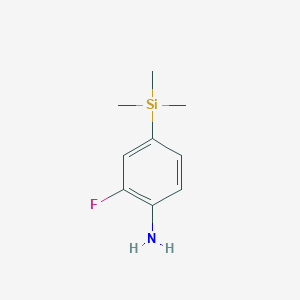 molecular formula C9H14FNSi B8798311 2-Fluoro-4-(trimethylsilyl)aniline 