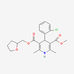 molecular formula C21H24ClNO5 B8798334 3-Methyl 5-((tetrahydrofuran-2-yl)methyl) 4-(2-chlorophenyl)-2,6-dimethyl-1,4-dihydropyridine-3,5-dicarboxylate 