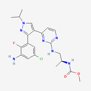 (S)-methyl 1-(4-(3-(3-amino-5-chloro-2-fluorophenyl)-1-isopropyl-1H-pyrazol-4-yl)pyrimidin-2-ylamino)propan-2-ylcarbamate