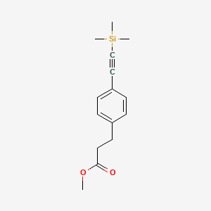 molecular formula C15H20O2Si B8798658 Methyl 3-[4-[(Trimethylsilyl)ethynyl]phenyl]propanoate 
