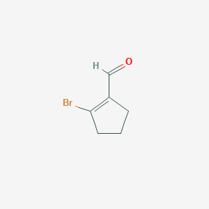 molecular formula C6H7BrO B8798691 1-Cyclopentene-1-carboxaldehyde, 2-bromo- CAS No. 89466-25-1