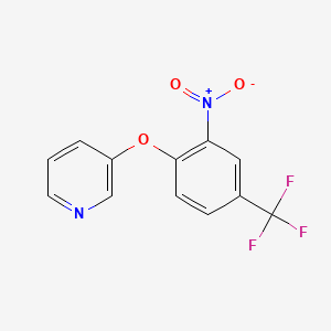 molecular formula C12H7F3N2O3 B8798735 3-[2-Nitro-4-(trifluoromethyl)phenoxy]pyridine 