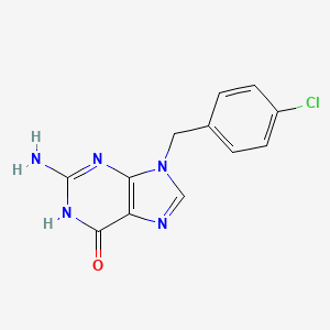 molecular formula C12H10ClN5O B8798763 2-Amino-9-(4-chlorobenzyl)-1H-purin-6(9H)-one CAS No. 14937-73-6