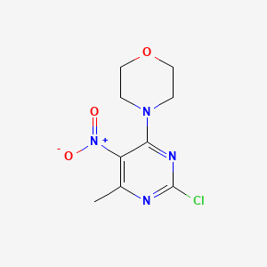 molecular formula C9H11ClN4O3 B8798787 4-(2-Chloro-6-methyl-5-nitropyrimidin-4-yl)morpholine CAS No. 56035-35-9