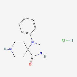 molecular formula C13H18ClN3O B8798789 1-Phenyl-1,3,8-triazaspiro[4.5]decan-4-one hydrochloride 