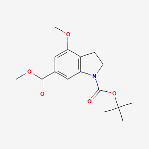 molecular formula C16H21NO5 B8798821 Methyl 1-Boc-4-methoxyindoline-6-carboxylate 
