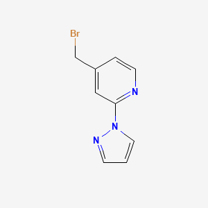 molecular formula C9H8BrN3 B8798831 4-(Bromomethyl)-2-(1H-pyrazol-1-YL)pyridine 
