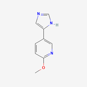 molecular formula C9H9N3O B8798834 PYRIDINE,5-(1H-IMIDAZOL-5-YL)-2-METHOXY- CAS No. 790262-67-8