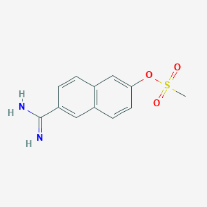 molecular formula C12H12N2O3S B8798884 6Amidino-2-naphthol methanesulfonate 
