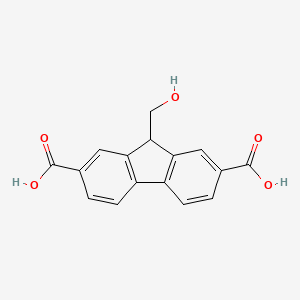 molecular formula C16H12O5 B8798885 9-(Hydroxymethyl)-9H-fluorene-2,7-dicarboxylic acid CAS No. 917615-53-3