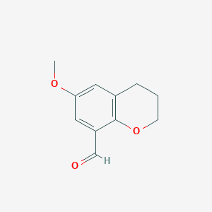 molecular formula C11H12O3 B8798930 6-Methoxy-8-chromanecarbaldehyde 