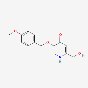 molecular formula C14H15NO4 B8798954 2-(hydroxymethyl)-5-((4-methoxybenzyl)oxy)pyridin-4(1H)-one CAS No. 118679-90-6