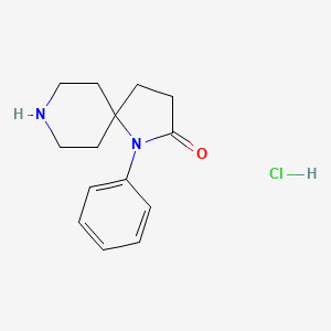 molecular formula C14H19ClN2O B8798975 1-Phenyl-1,8-diazaspiro[4.5]decan-2-one hydrochloride CAS No. 911103-15-6
