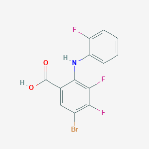 molecular formula C13H7BrF3NO2 B8798999 5-Bromo-3,4-difluoro-2-((2-fluorophenyl)amino)benzoic acid 