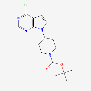 molecular formula C16H21ClN4O2 B8799178 tert-butyl 4-(4-chloro-7H-pyrrolo[2,3-d]pyrimidin-7-yl)piperidine-1-carboxylate 