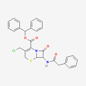 molecular formula C29H25ClN2O4S B8799217 (Diphenylmethyl) 3-(chloromethyl)-8-oxidanylidene-7-(2-phenylethanoylamino)-5-thia-1-azabicyclo[4.2.0]oct-2-ene-2-carboxylate 