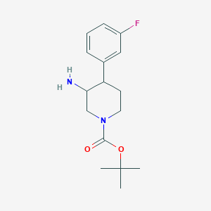 molecular formula C16H23FN2O2 B8799291 Tert-butyl 3-amino-4-(3-fluorophenyl)piperidine-1-carboxylate CAS No. 916421-12-0