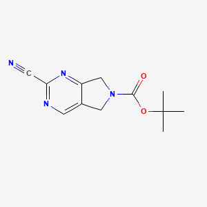 molecular formula C12H14N4O2 B8799355 tert-Butyl 2-cyano-5H-pyrrolo[3,4-d]pyrimidine-6(7H)-carboxylate CAS No. 365996-88-9
