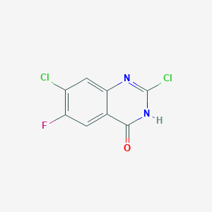 molecular formula C8H3Cl2FN2O B8799459 2,7-dichloro-6-fluoroquinazolin-4(3H)-one 