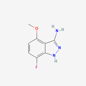 molecular formula C8H8FN3O B8799818 7-Fluoro-4-methoxy-1H-indazol-3-amine 