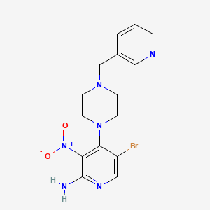 5-Bromo-3-nitro-4-(4-(pyridin-3-ylmethyl)piperazin-1-yl)pyridin-2-amine