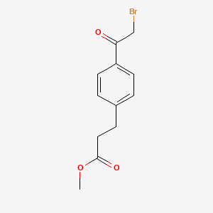 molecular formula C12H13BrO3 B8799845 Methyl 3-[4-(bromoacetyl)phenyl]propanoate CAS No. 5467-32-3