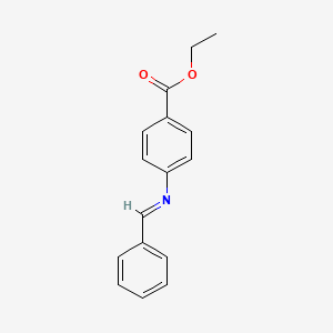 molecular formula C16H15NO2 B8799884 Benzoic acid, 4-[(phenylmethylene)amino]-, ethyl ester CAS No. 7182-99-2