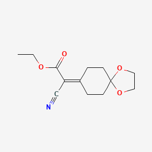 molecular formula C13H17NO4 B8799897 Ethyl 2-cyano-2-(1,4-dioxaspiro[4.5]decan-8-ylidene)acetate CAS No. 60356-11-8